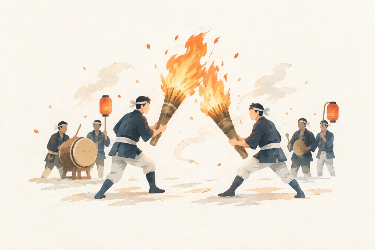 An illustration inspired by Hachioji Festival (Asahi Town)