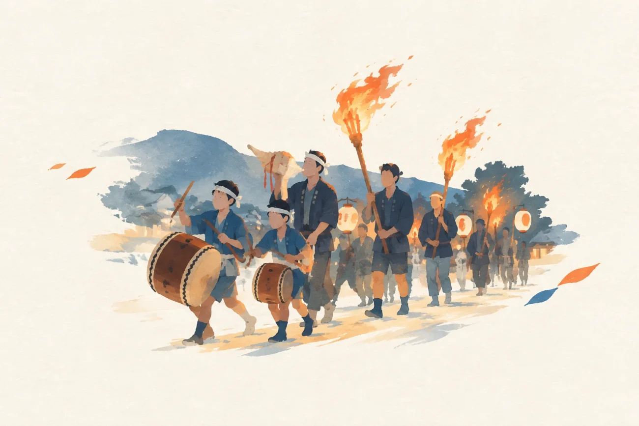 Festival-inspired image depicting the Hazume Mushioshi
