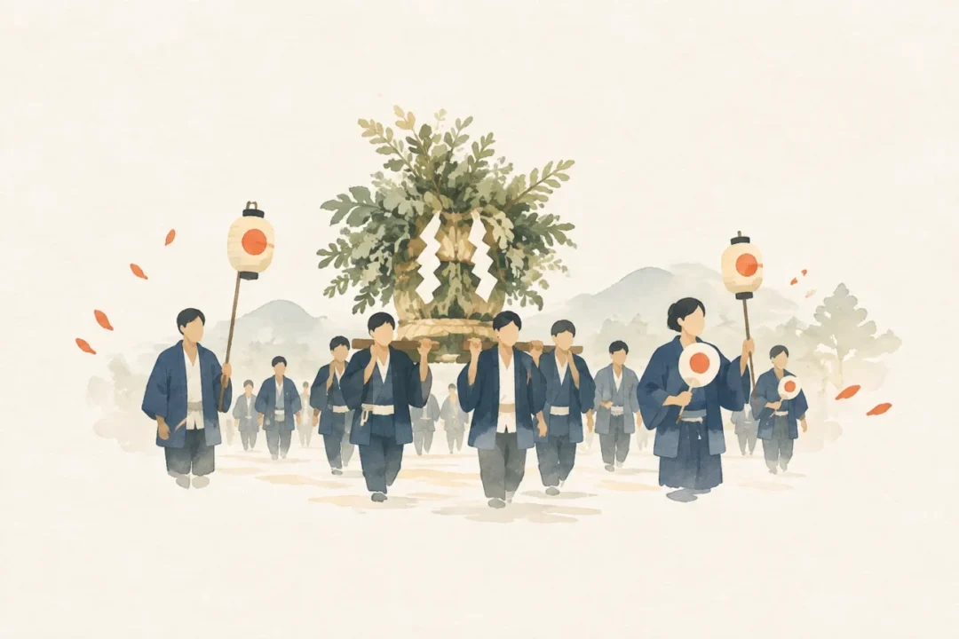 精進祭をテーマにした祭りのイメージ