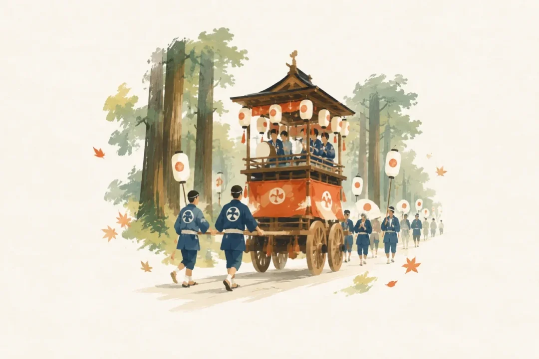 質美八幡宮秋祭をテーマにした祭りのイメージ