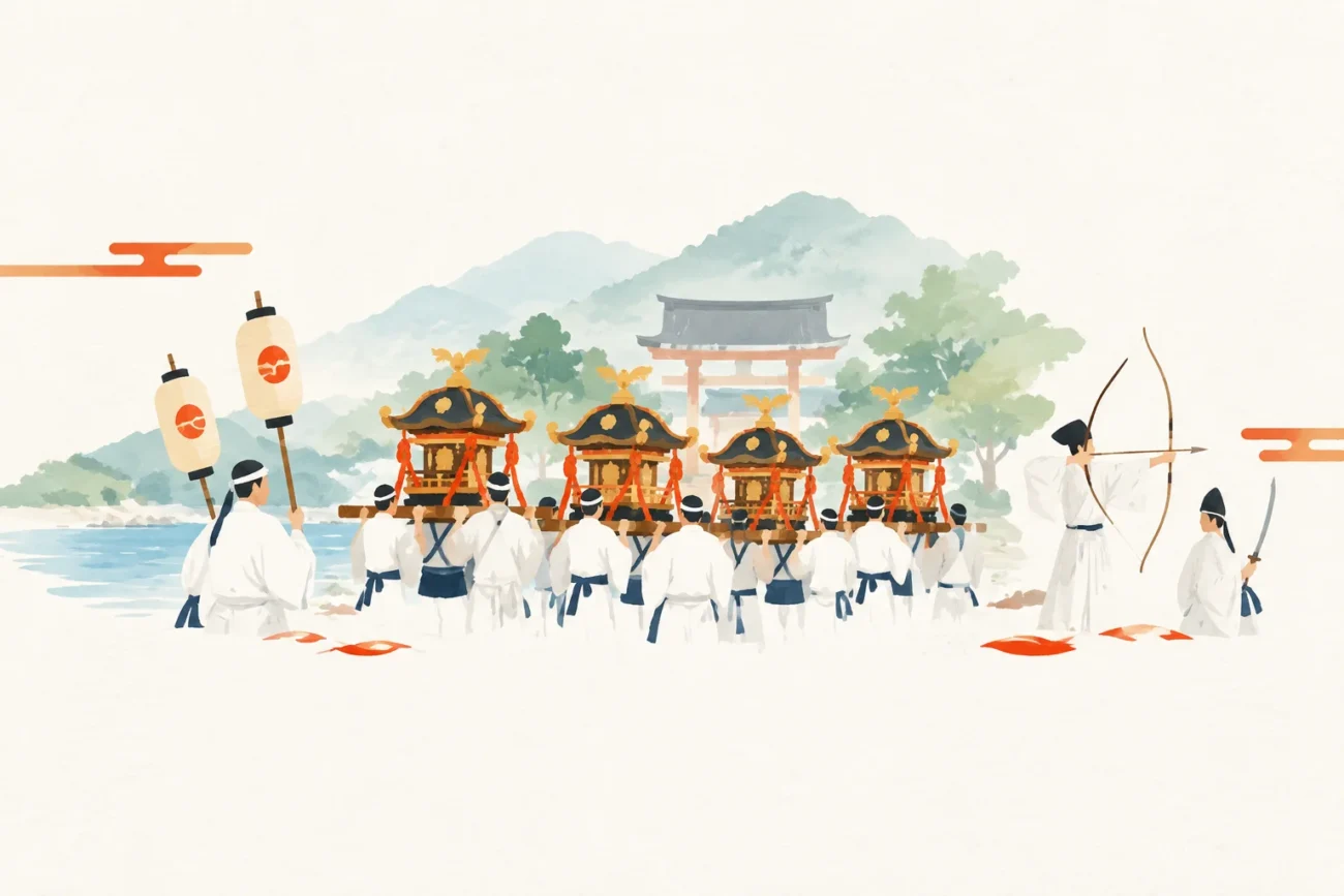 川辺四社神幸祭をテーマにした祭りのイメージ