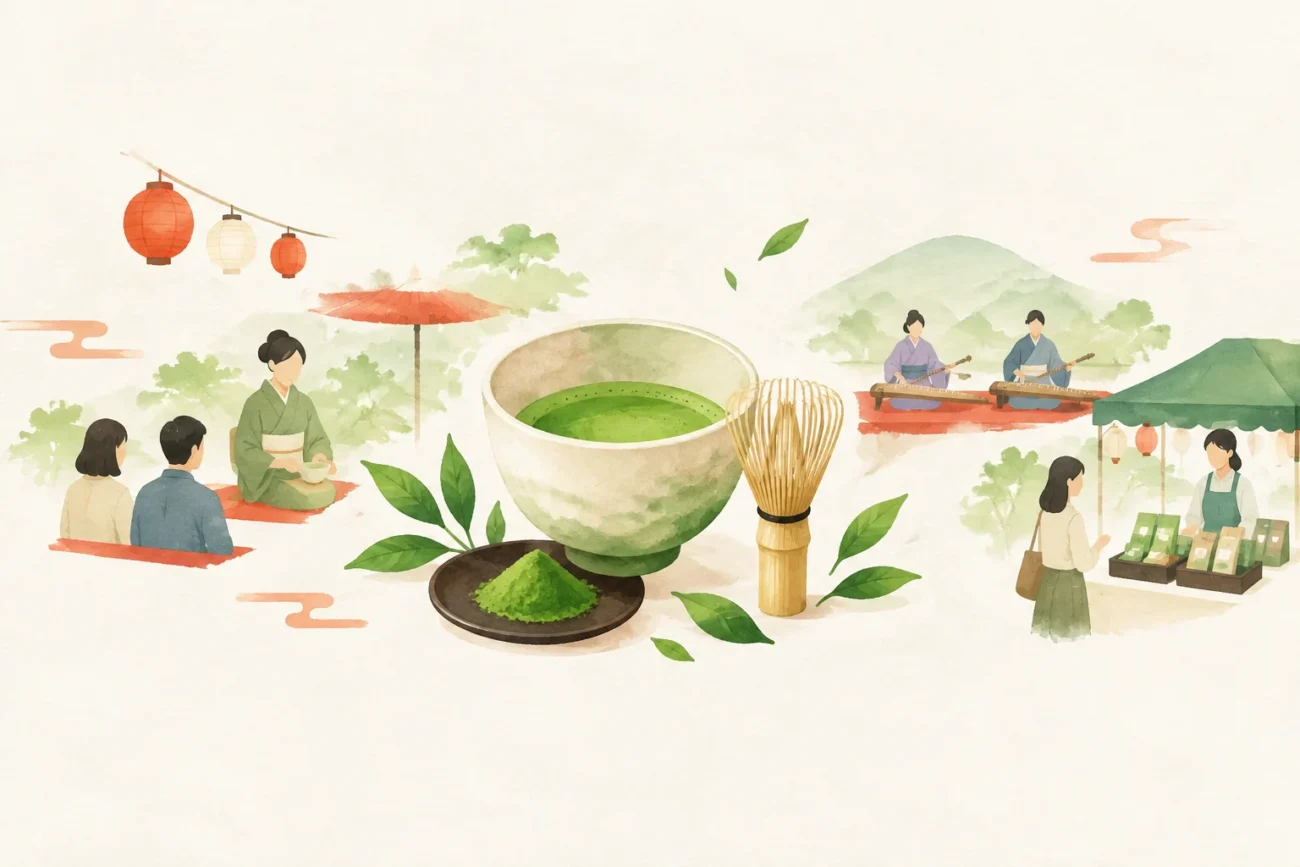 城陽茶まつりをテーマにした祭りのイメージ