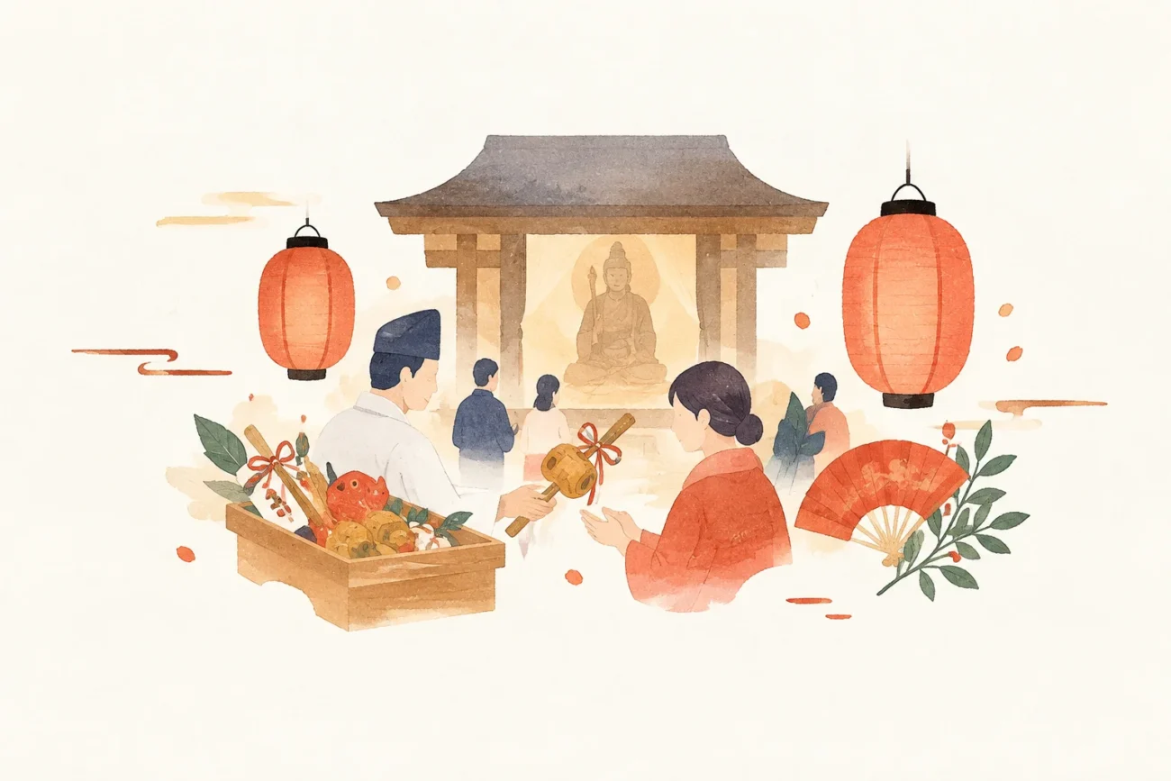 文殊堂十日えびすをテーマにした祭りのイメージ