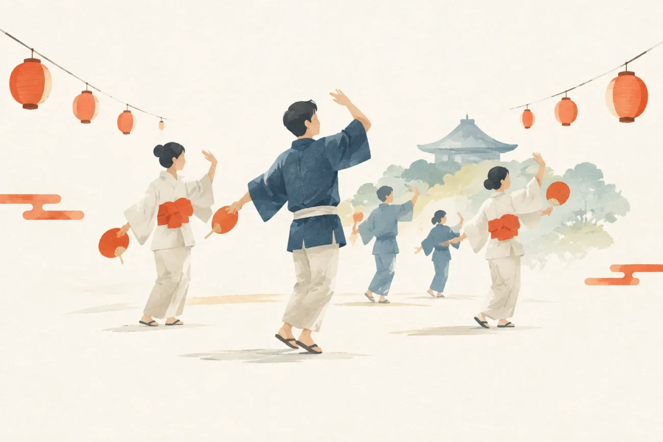 権六おどりをテーマにした祭りのイメージ