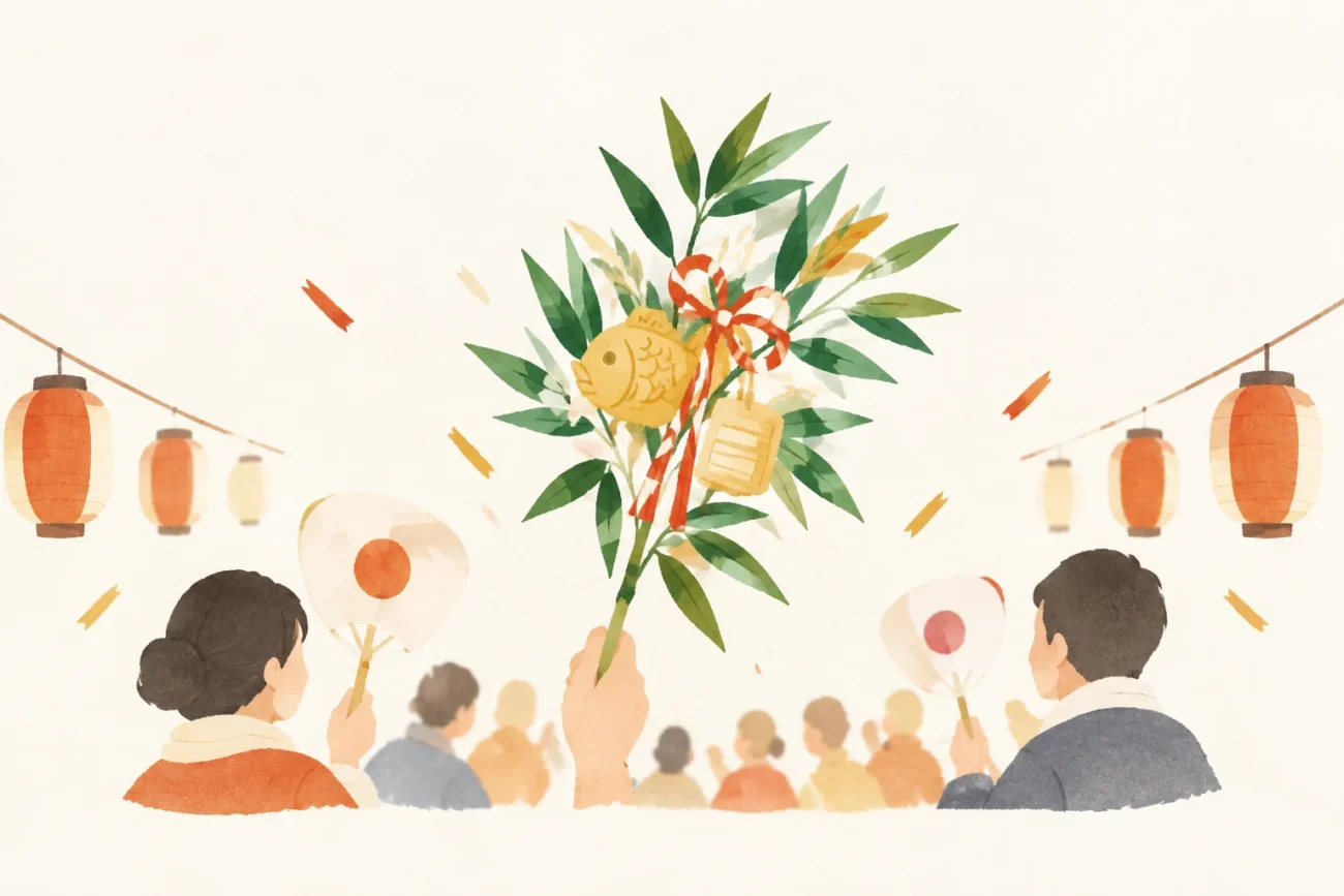 An illustrative image of a festival themed around Toka Ebisu events in Osaka Prefecture
