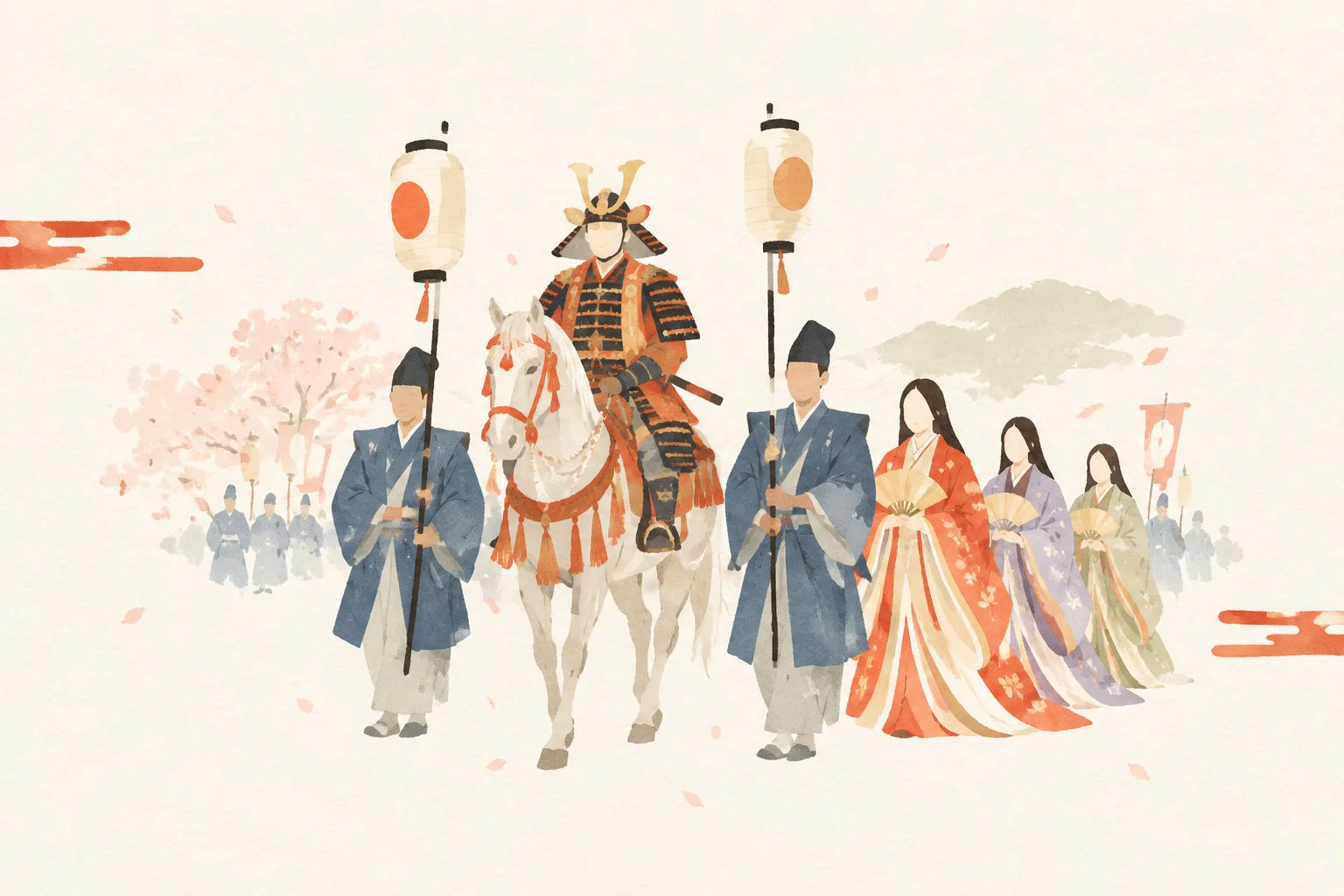 An image of the festival themed around the Genji Festival