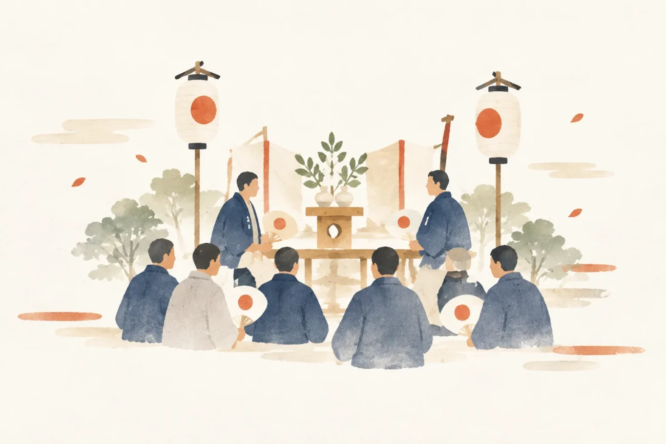 Illustration of a festival themed around the Itahara Miyaza Event