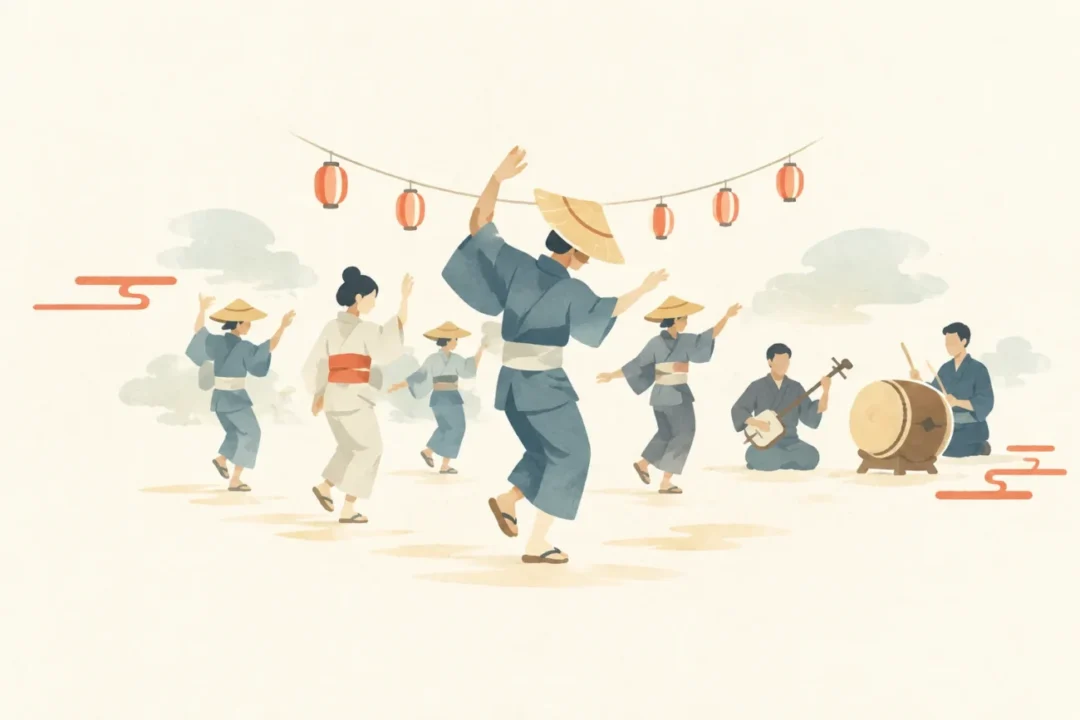 摂州兵庫功徳盆踊をテーマにした祭りのイメージ