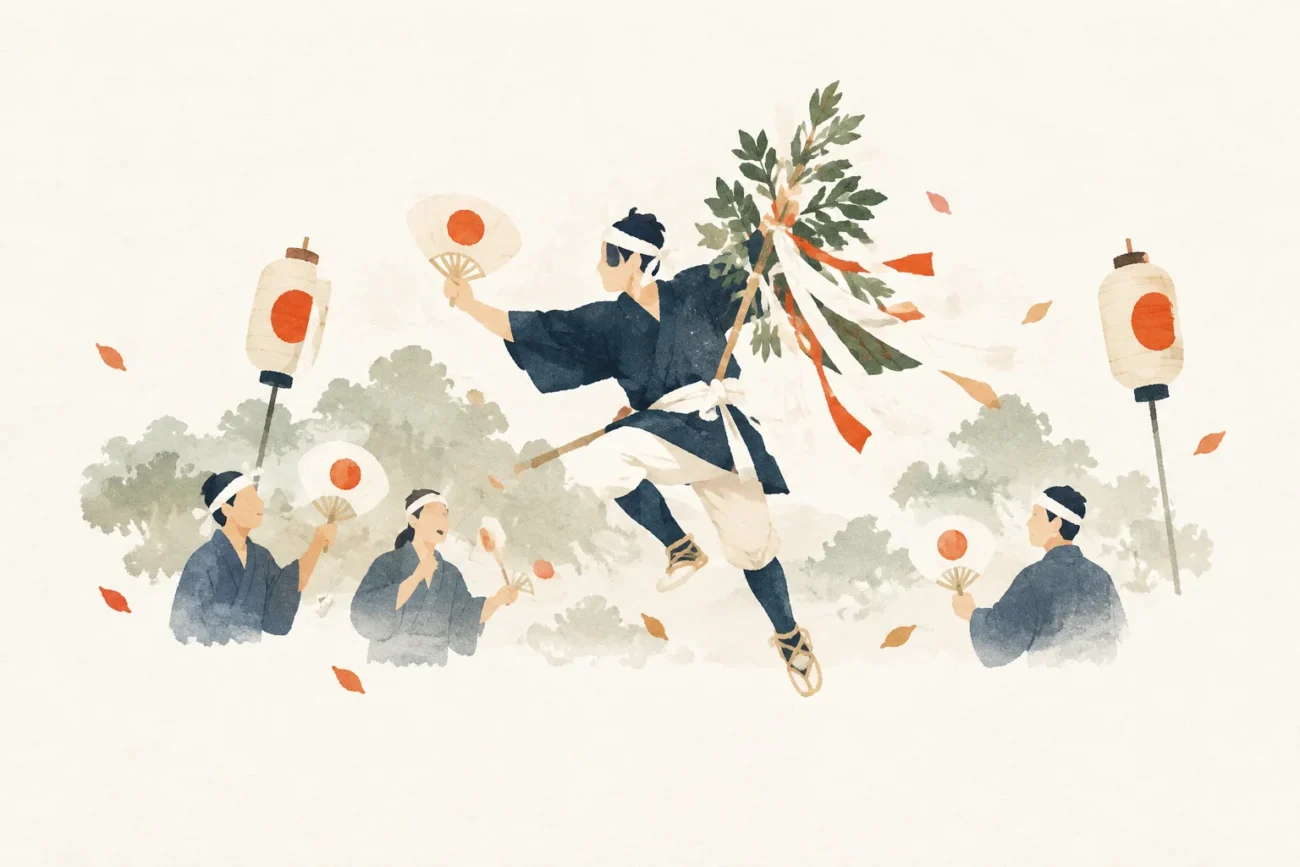 An illustration inspired by the Obo Miyaza Festival