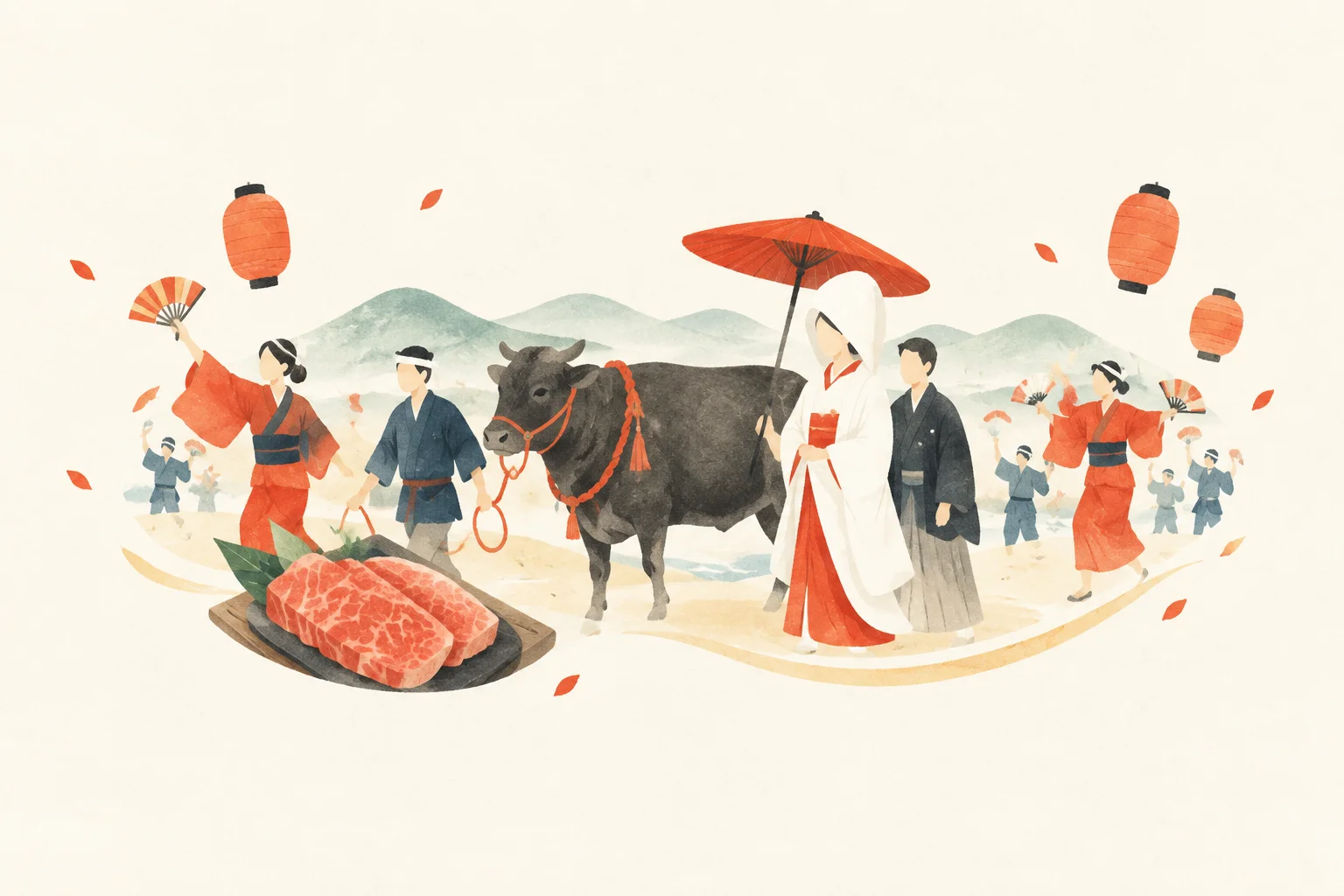 但馬牛まつりをテーマにした祭りのイメージ