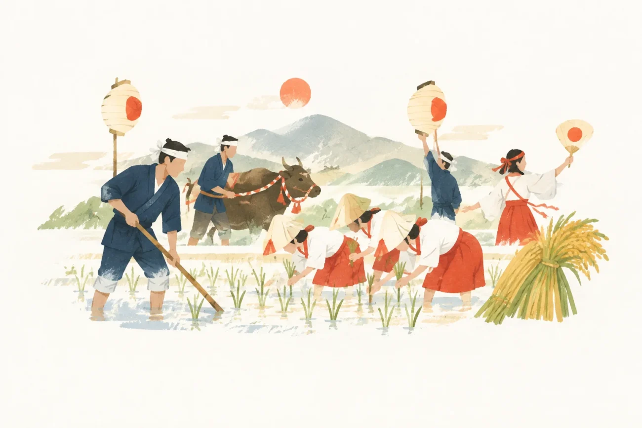 Illustration of a festival inspired by the Amano Ota Festival