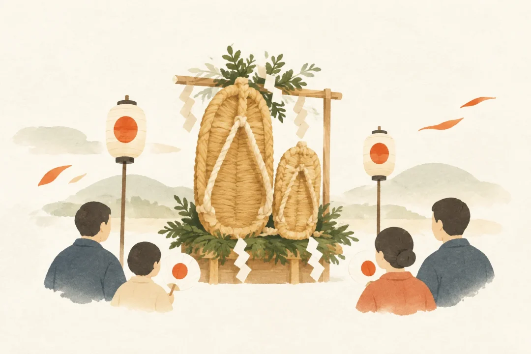 田ノ口の賽の神祭りをテーマにした祭りのイメージ