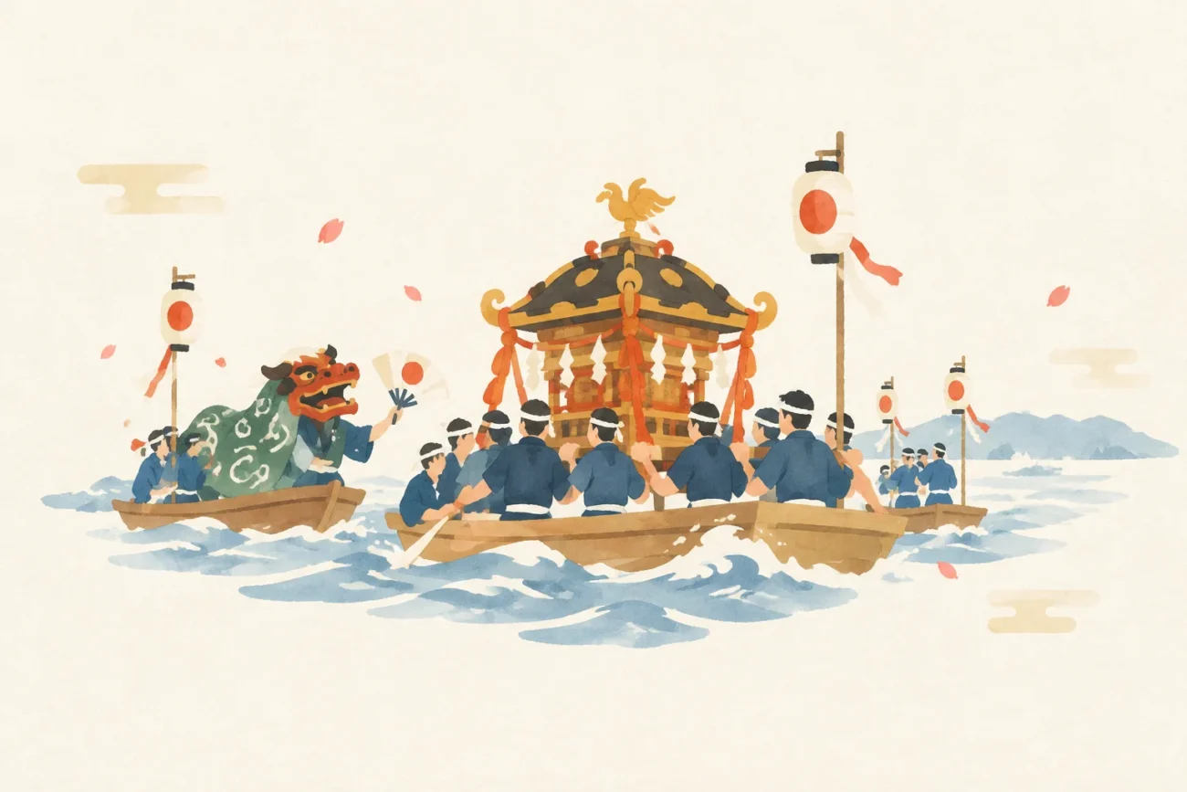 以賀露神社春季祭禮行事為主題的祭典意象