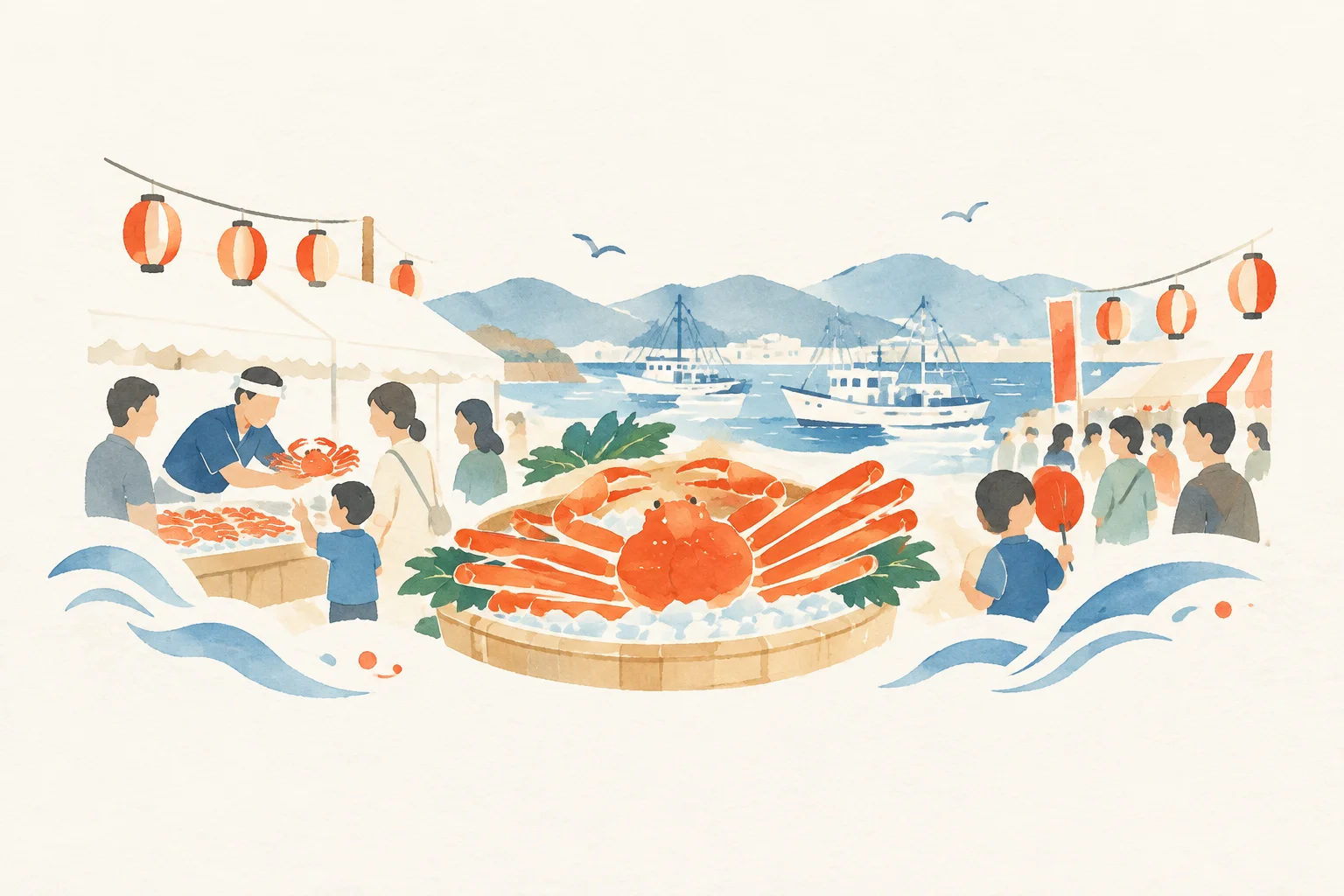 도요오카 쓰이야마항 게 축제를 테마로 한 축제 이미지