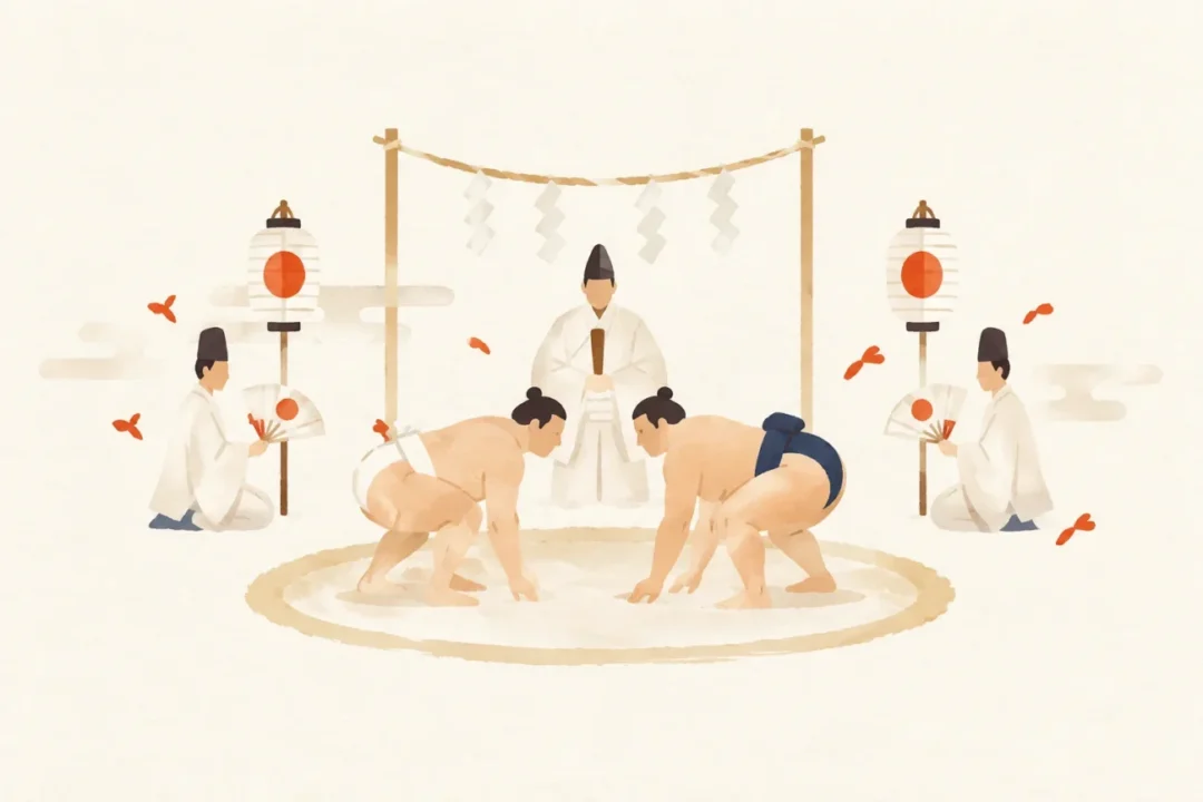 神事相撲をテーマにした祭りのイメージ