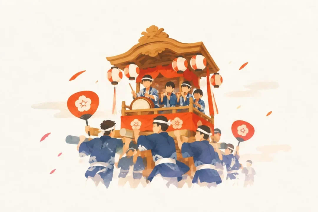 御碕神社祭礼宇屋だんじり舞風流をテーマにした祭りのイメージ
