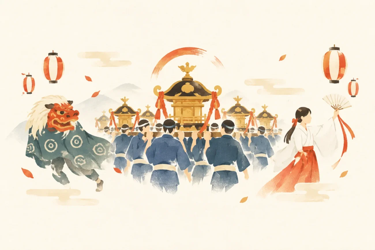 A festival-themed image of the Niino Festival