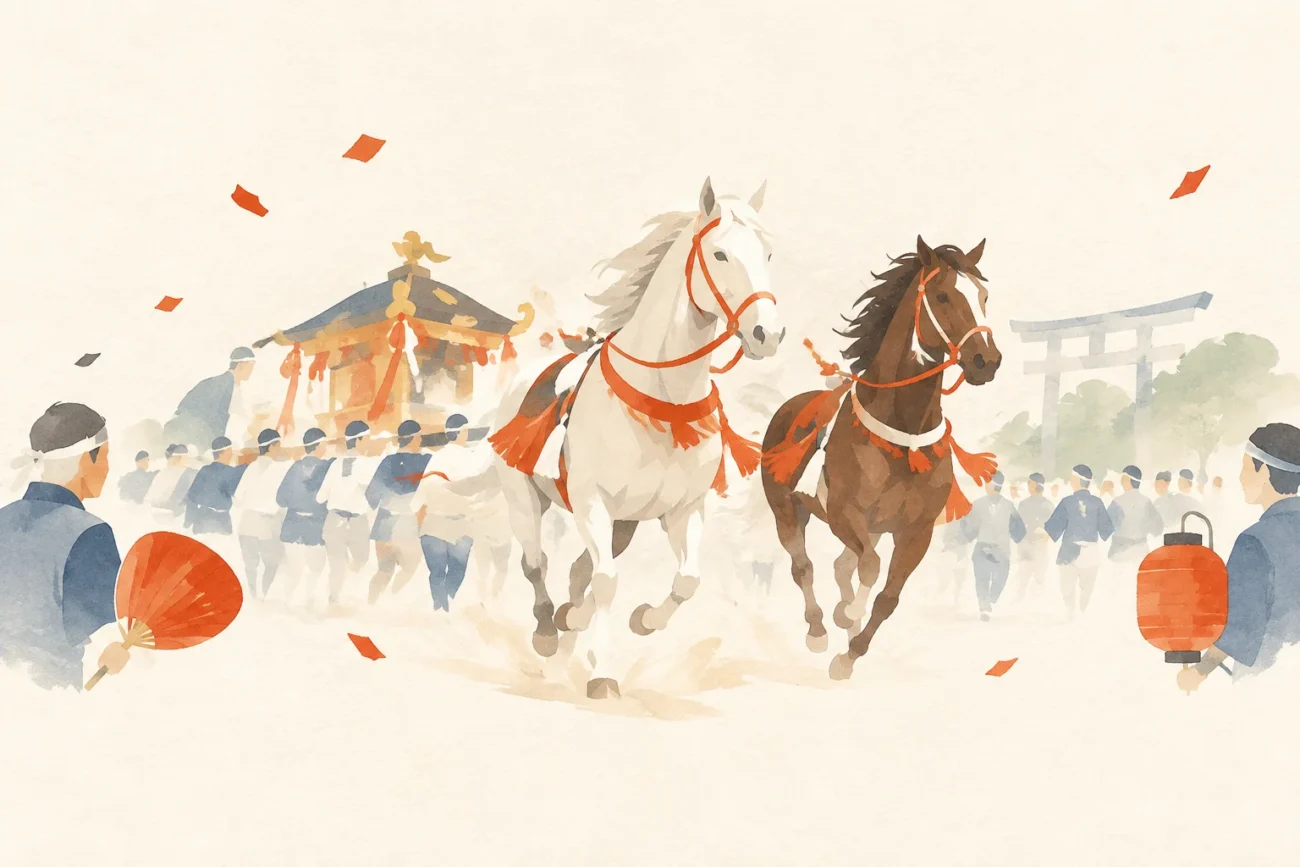 大浦神社競馬神事をテーマにした祭りのイメージ