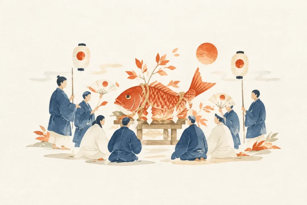 久井稲生神社の御当をテーマにした祭りのイメージ