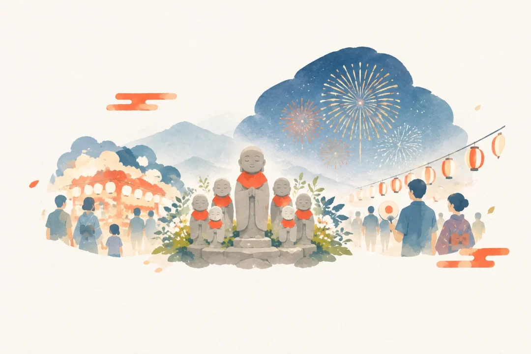 和田山地蔵祭をテーマにした祭りのイメージ