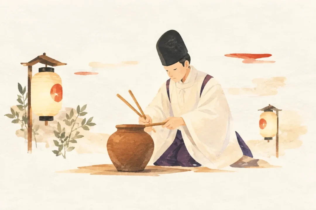 しめあげ神事をテーマにした祭りのイメージ