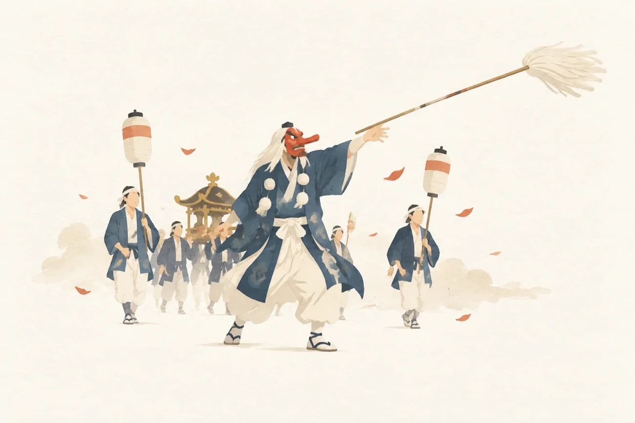 A festival-themed impression of the Ner i of Katsuragi Shrine