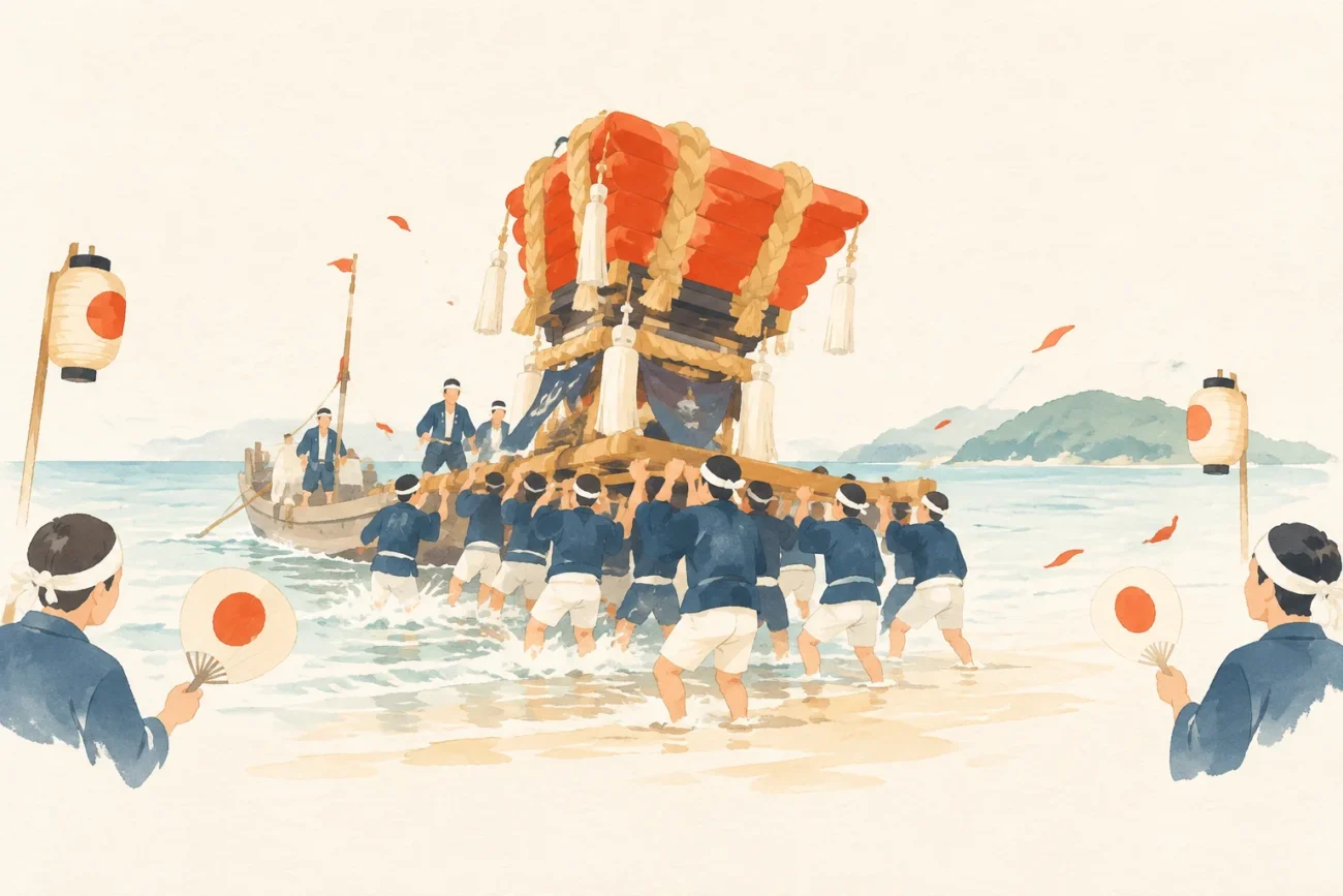 オシコミをテーマにした祭りのイメージ
