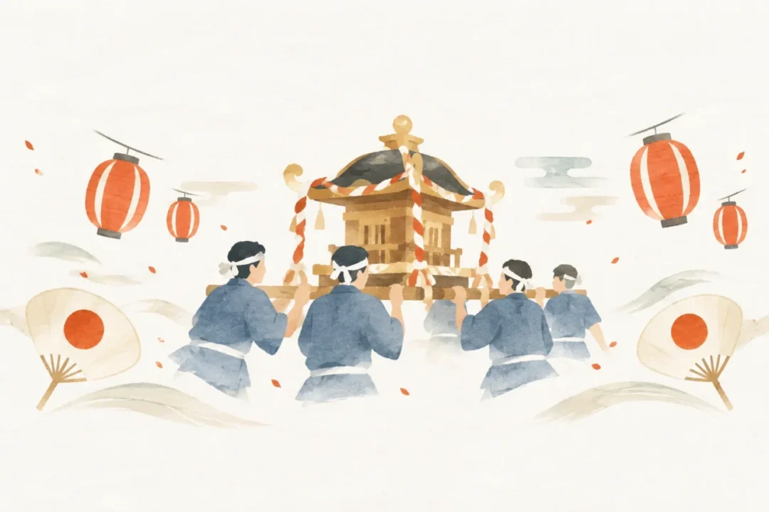 兼弘天王社祭礼をテーマにした祭りのイメージ