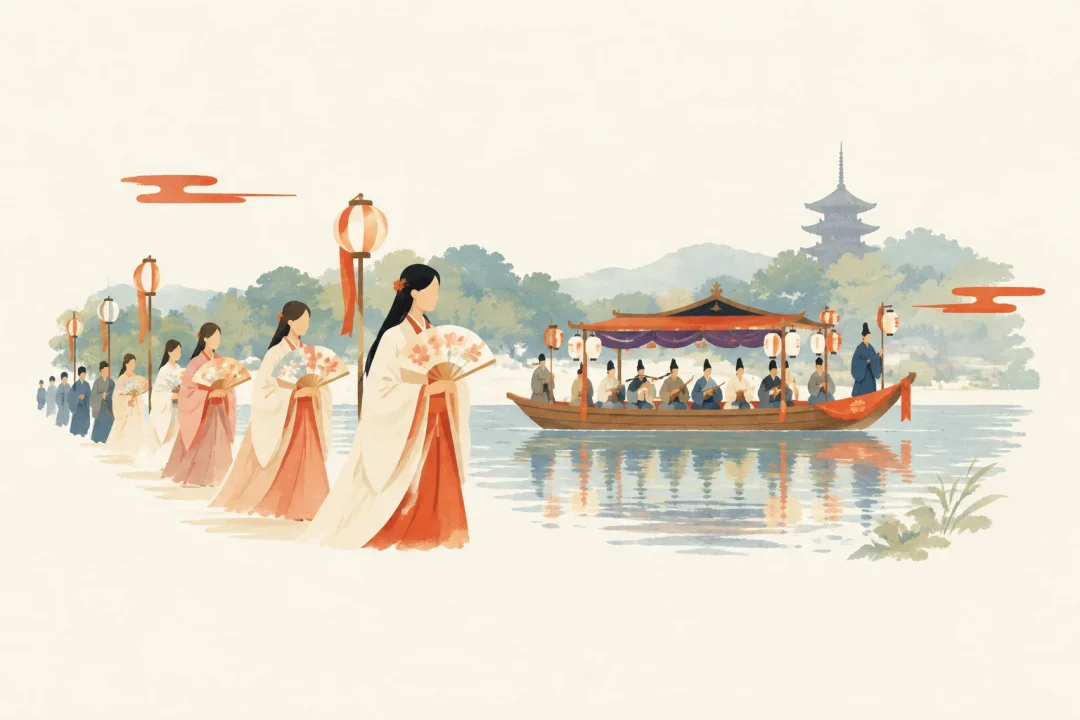 采女祭をテーマにした祭りのイメージ