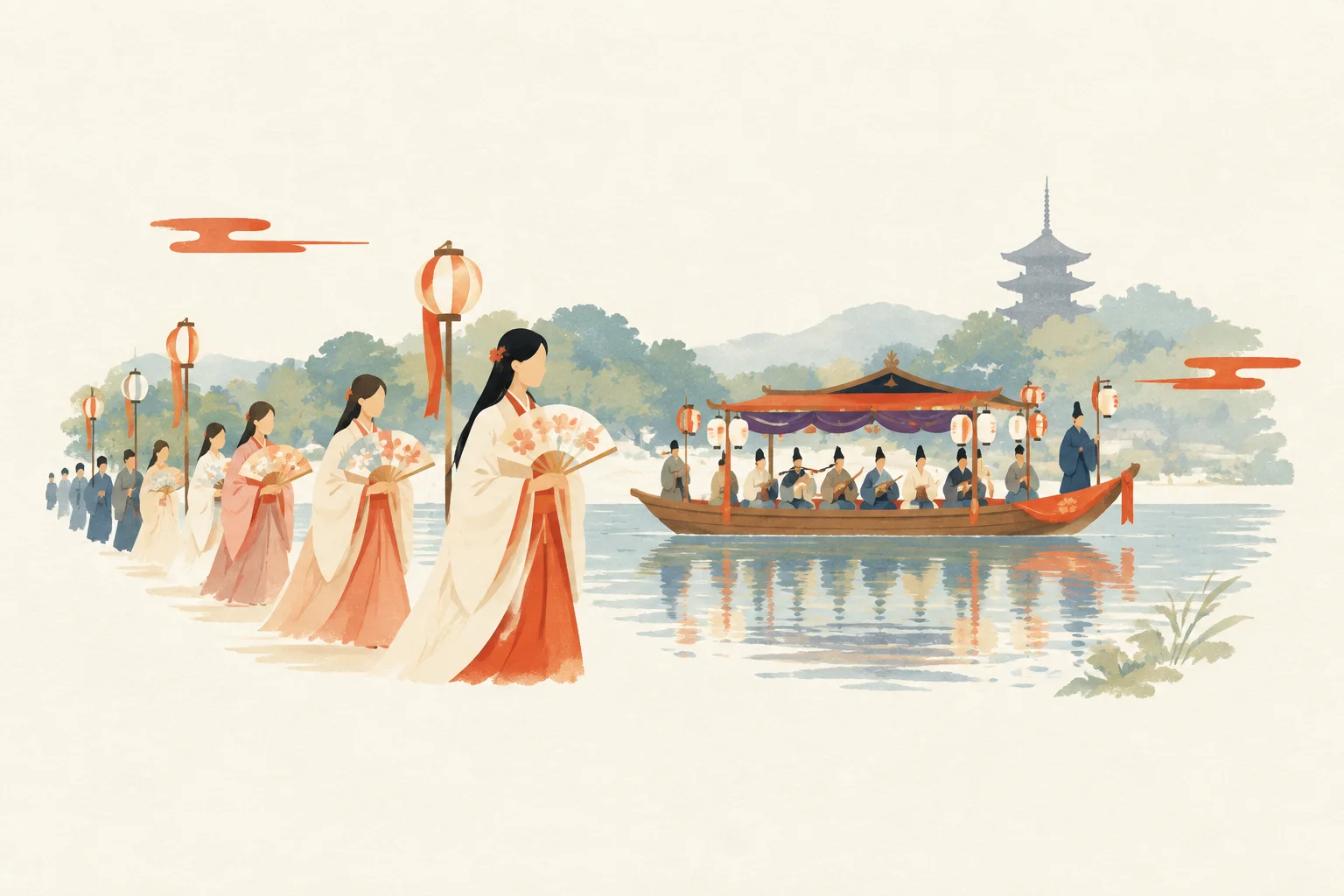 采女祭をテーマにした祭りのイメージ
