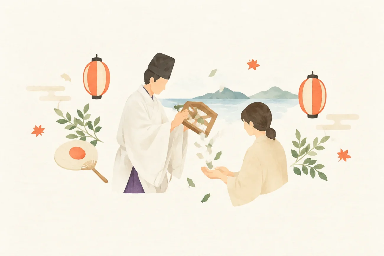 おみどり神事をテーマにした祭りのイメージ