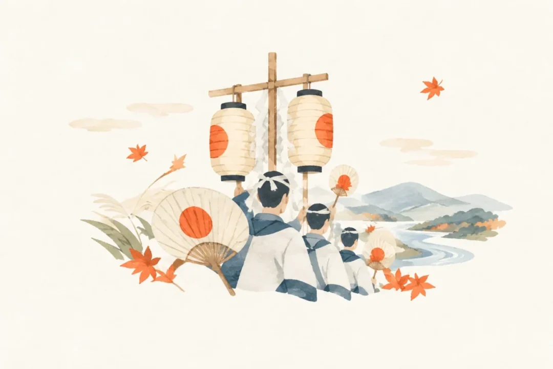 郷社星神社の秋季祭祀をテーマにした祭りのイメージ