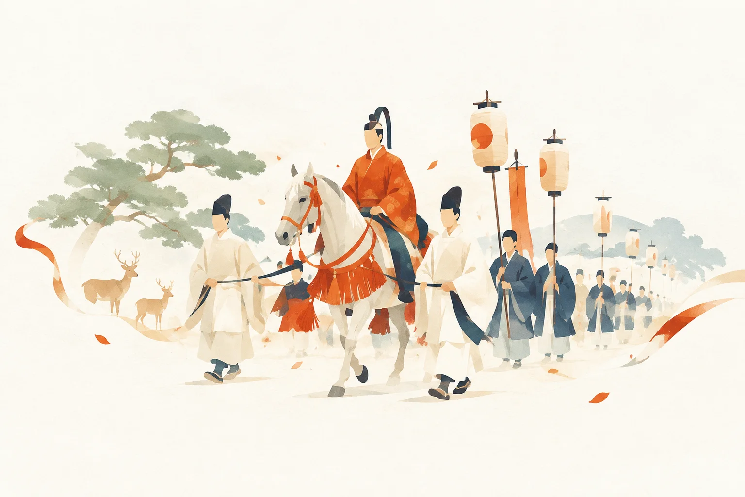 An illustration themed around the Kasuga Wakamiya On-Matsuri