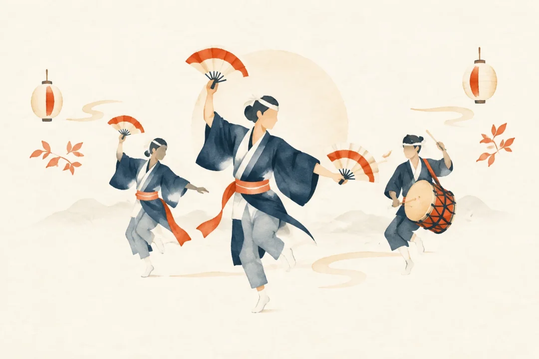 篠原踊をテーマにした祭りのイメージ