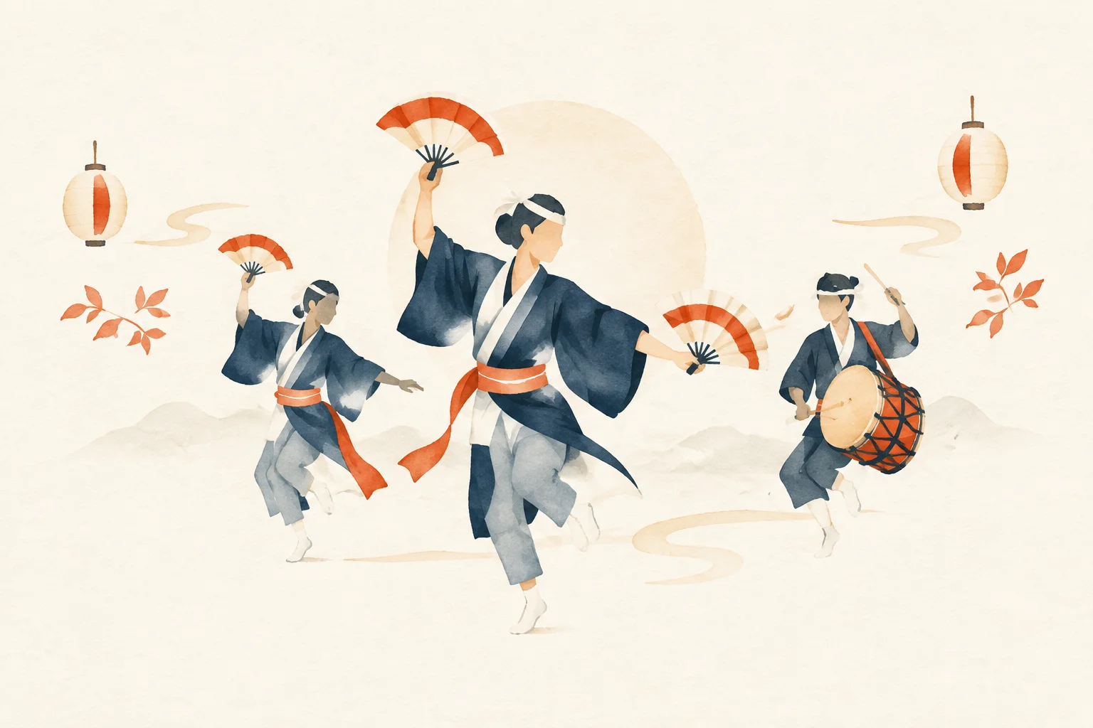 篠原踊をテーマにした祭りのイメージ