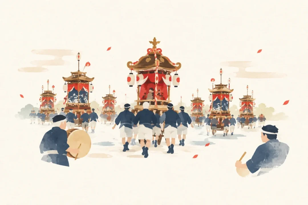 生立八幡神社山笠をテーマにした祭りのイメージ