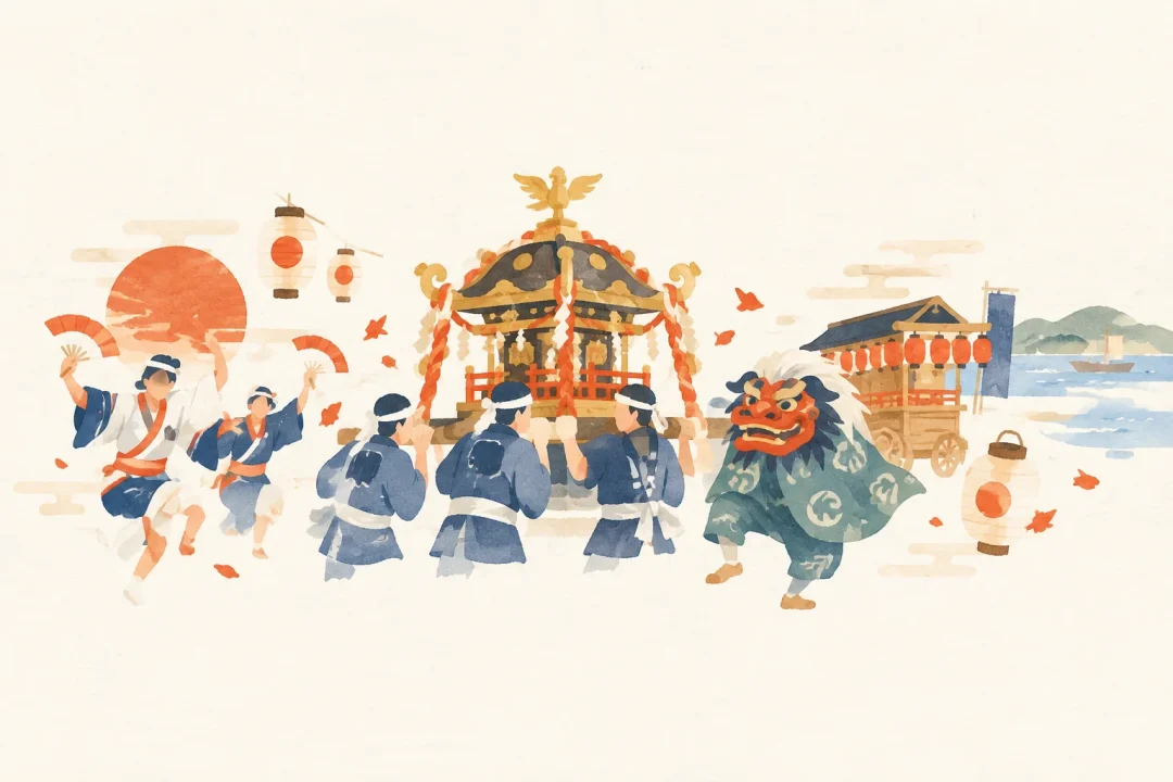 印南祭をテーマにした祭りのイメージ