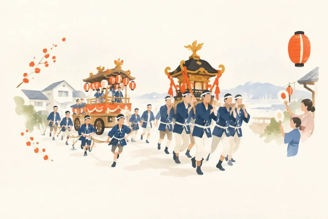 今津十一日まつりをテーマにした祭りのイメージ