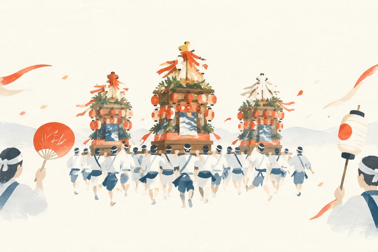 以津屋崎祇園山笠為主題的祭典意象