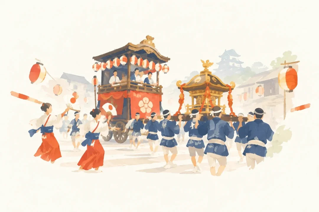 中津祇園をテーマにした祭りのイメージ