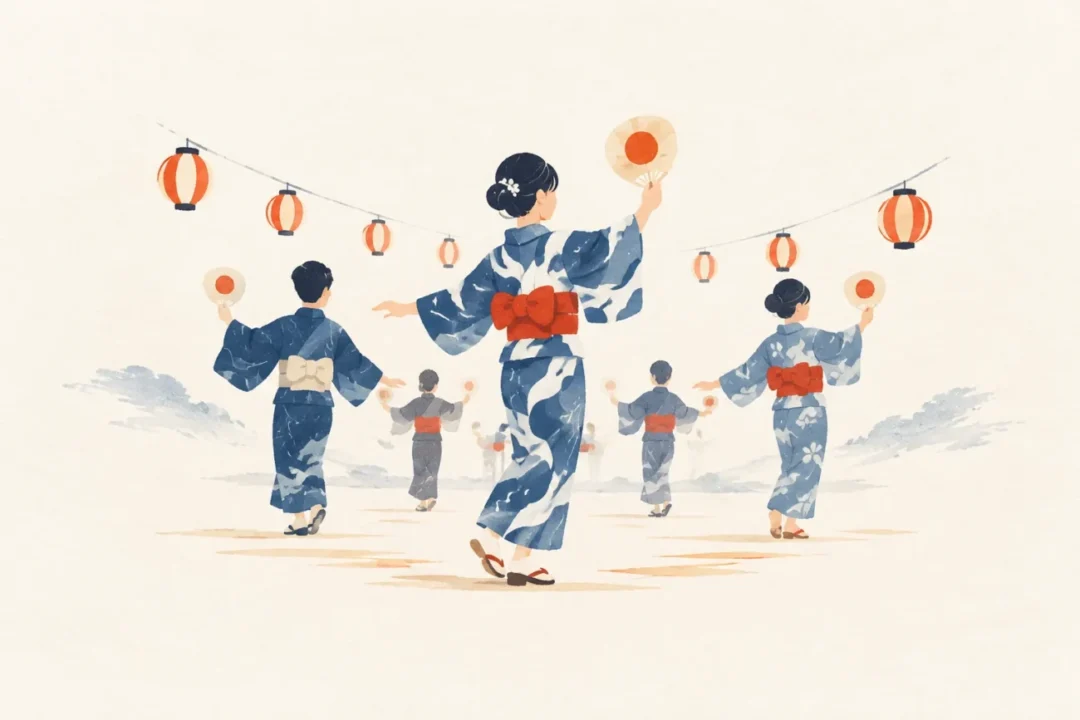 川南盆踊をテーマにした祭りのイメージ