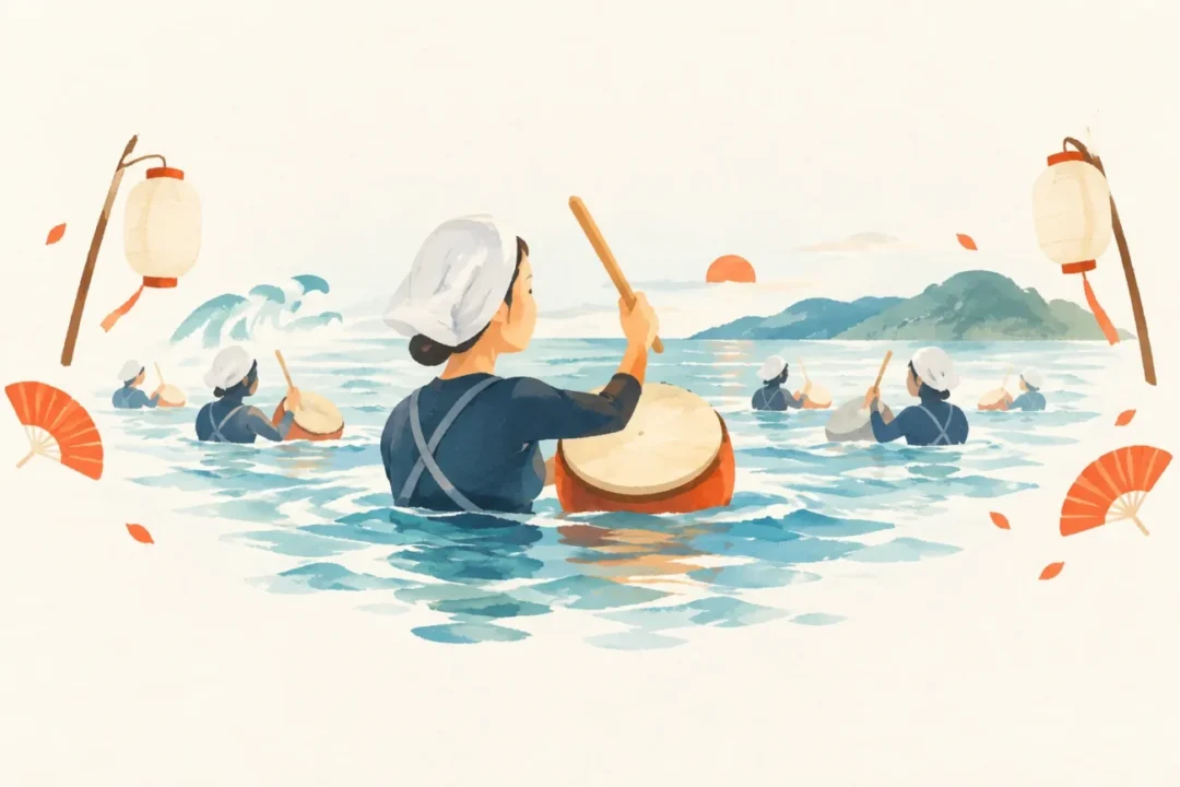 A festival-inspired image themed around Shioya Bay Ungami