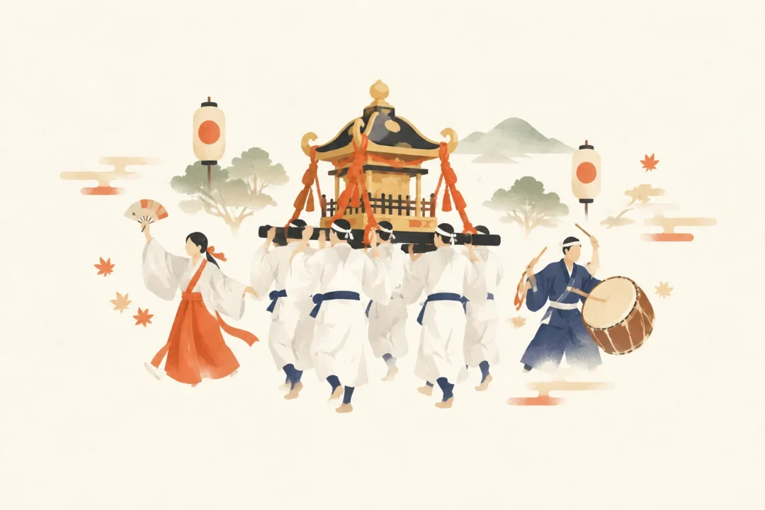 丹生官省符祭をテーマにした祭りのイメージ