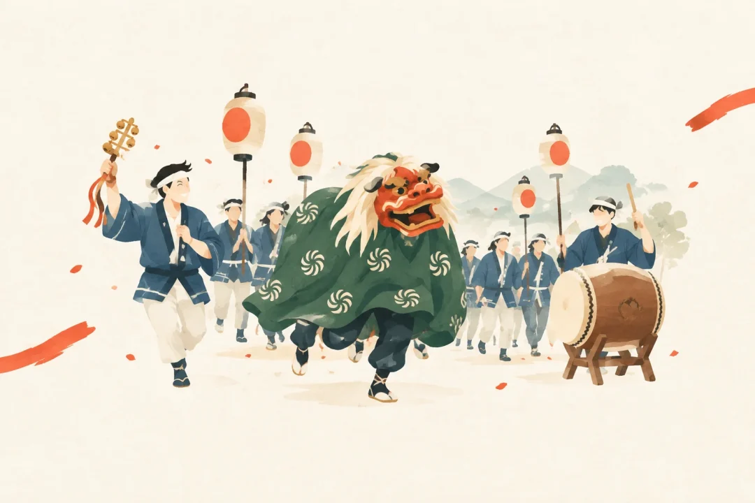笑い祭をテーマにした祭りのイメージ