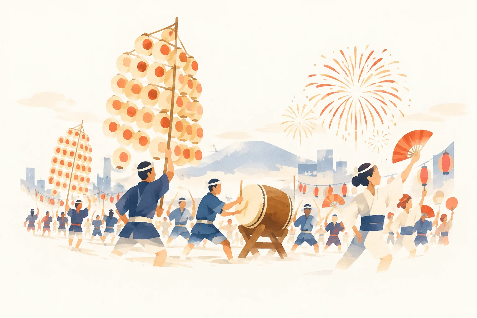 米子がいな祭をテーマにした祭りのイメージ