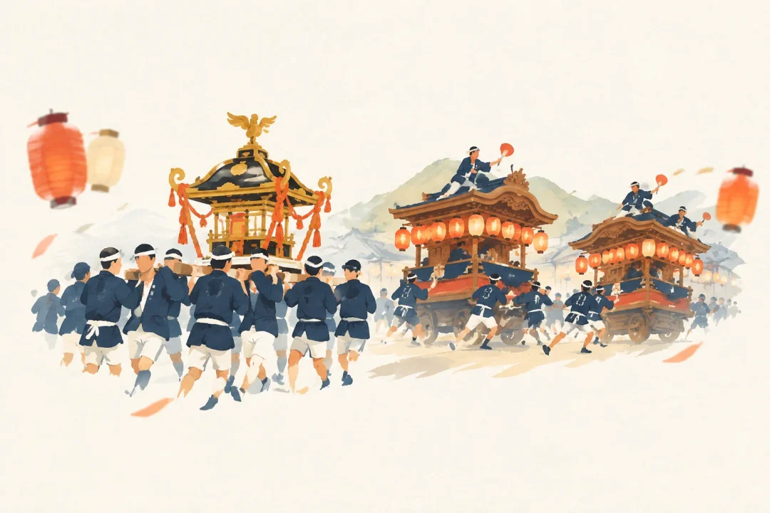 久世祭りをテーマにした祭りのイメージ