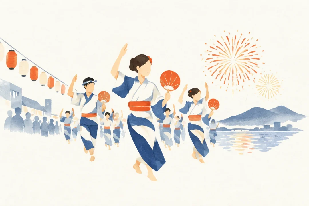 やっさ祭りをテーマにした祭りのイメージ