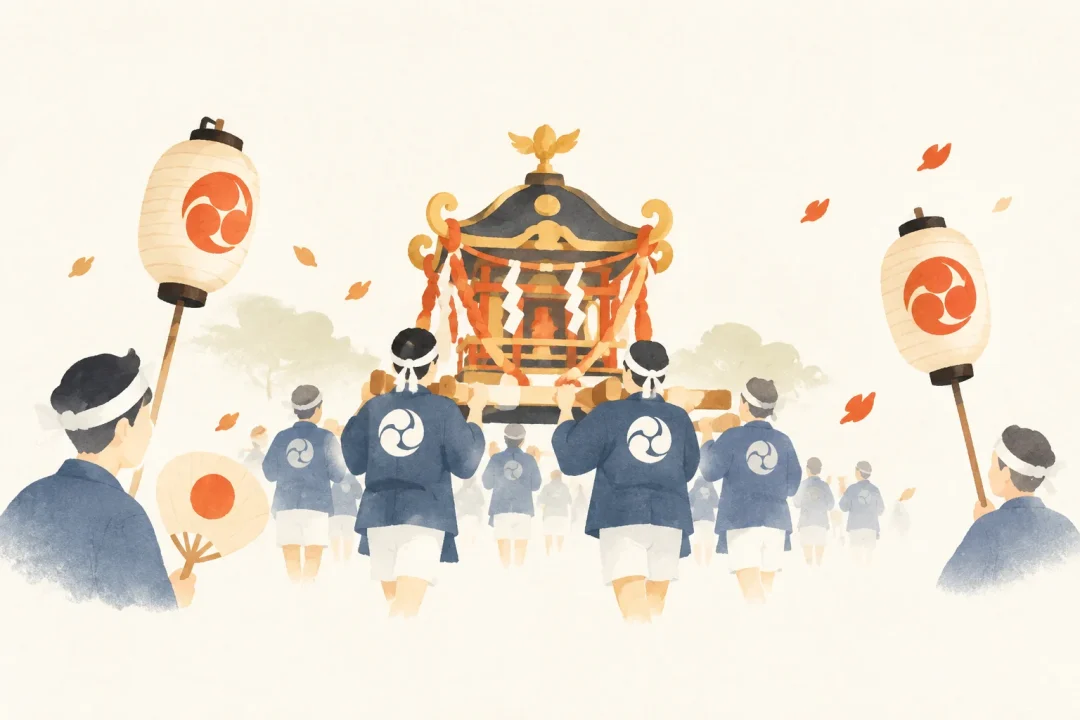 大野原八幡神社秋季例大祭をテーマにした祭りのイメージ