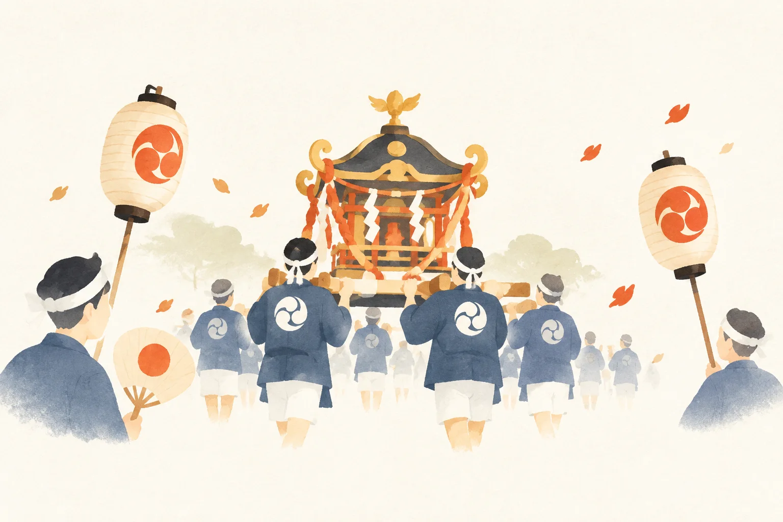 大野原八幡神社秋季例大祭をテーマにした祭りのイメージ