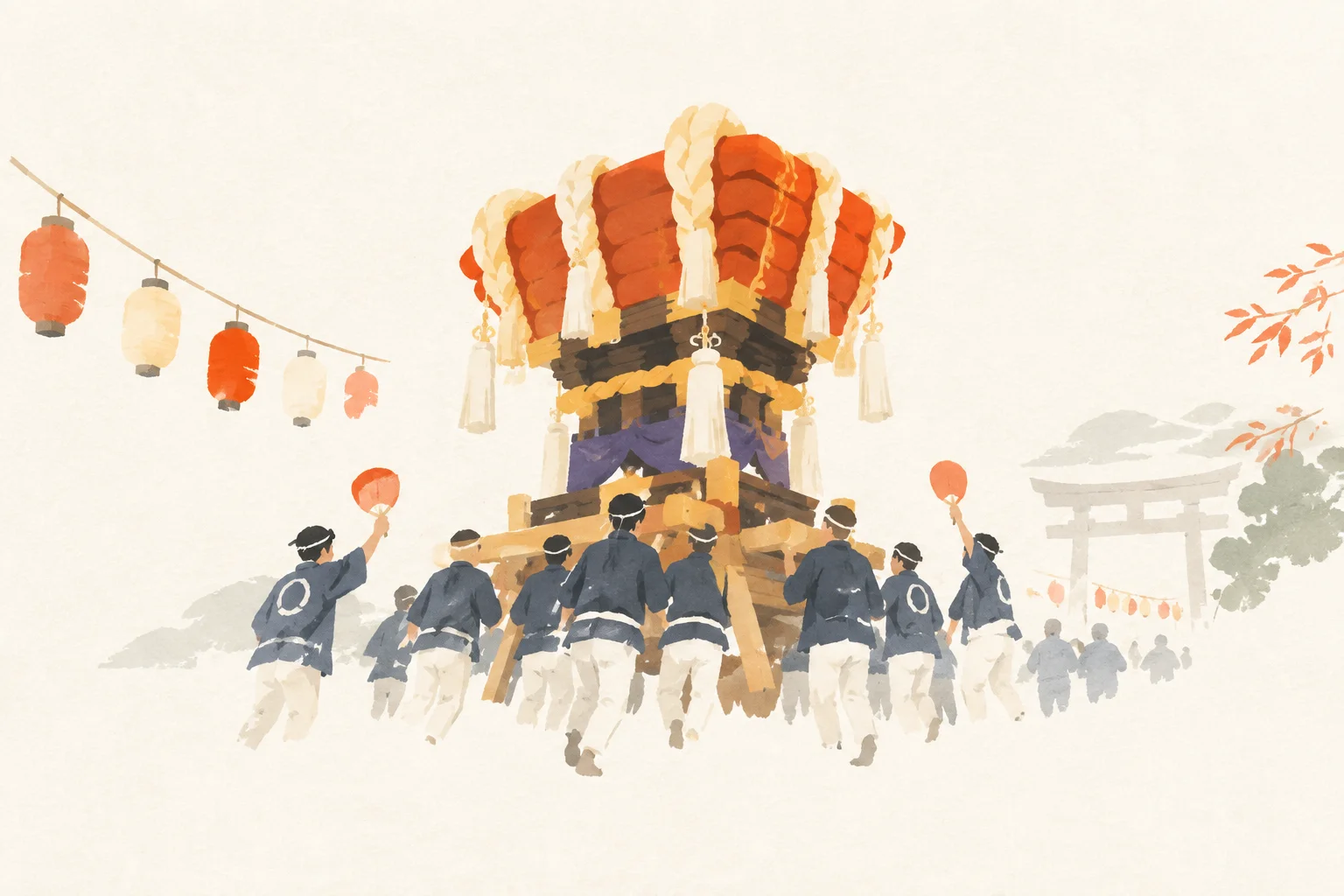 柞田秋祭りをテーマにした祭りのイメージ